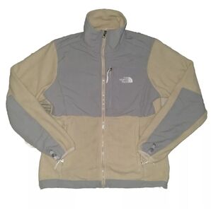 THE NORTH FACE Fleece Jacket Full Zip Gey & Beige Women's Sz Large EUC